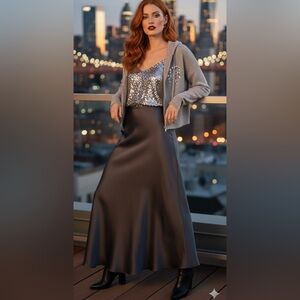 VTG BCBG MAXAZRIA Crop Cardigan Gray 100% Cashmere Hooded Full Zip Women Sz M